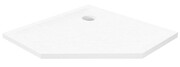 New Trendy Mild Stone brodzik akrylowy pięciokątny 90x90x4,5 cm biały B-0540