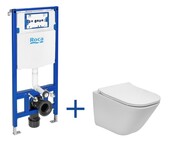 Roca zestaw podtynkowy DUPLO ONE + miska WC podwieszana GAP SQUARE COMPACTO RIMLESS z deską SLIM A893104510
