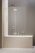Radaway Essenza Brushed Light Gold PND II parawan nawannowy 130cm lewy szczotkowane jasne złoto/przejrzyste 110002130-98-01L