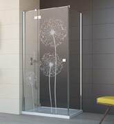 Grawer na szkle dla kabin Radaway wzór 07 dmuchawce