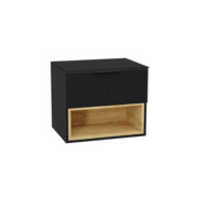 Excellent Tuto 2.0 szafka wisząca 60x50x46,5 cm front ryflowany czarny mat MLEX.2171.K.60.031B.BKBK