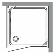 Kerasan Kabina kwadratowa lewa, szkło piaskowane profile chrom 100x100 Retro 9150S0