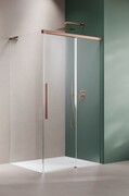 Radaway Idea 8 QL Brushed Copper Kdj kabina 120x100cm prawa szczotkowana miedź szkło przejrzyste 10550617-93-01R/10350553-01-01/10360100-01-01L