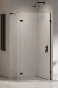 New Trendy Eventa Black Chrome kabina walk-in 110x200 cm jednoelementowa z dodatkową ścianką przejrzyste czarny połysk EXK-6311