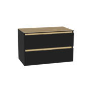 Excellent Tuto 2.0 szafka wisząca front gładki niski czarny 80x50x46,5 cm blat dąb Hikora MLEX.2172.K.80.01BL.BKBK