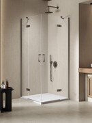 New Trendy Nesta Gunmetal Brushed kabina 80x100x200 cm drzwi podwójne grafit szczotkowany/szkło przejrzyste K-4758