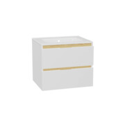 Excellent Tuto 2.0 szafka wisząca z umywalką PIK front gładki niski 60x50x46,5 cm biała MLEX.2172.K.60.0165.WHWH