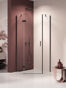 New Trendy Nesta Black kabina pięciokątna 80x80x200 cm lewa drzwi pojedyncze szkło przejrzyste K-3785