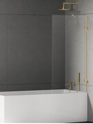 New Trendy Eventa Gold Shine Parawan nawannowy 70x150 cm z wspornikiem skośnym przejrzyste Złoty połysk EXK-4894