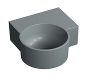 Omnires Ovo M+ umywalka nablatowa/wisząca prawa 33x34 cm ash grey mat OVO335UWPAG