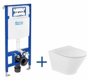 Roca zestaw podtynkowy stelaż Duplo One+miska Gap Round Rimless+deska Slim A893104470