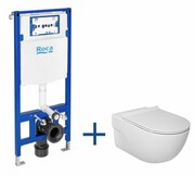 Roca zestaw podtynkowy stelaż Duplo One+miska Meridian Rimless+deska Slim A893104520