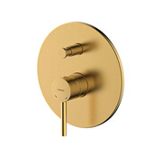 Oltens Molle bateria wannowo-prysznicowa podtynkowa kompletna złoto szczotkowane 34100810