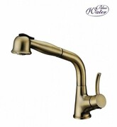 Blue Water Retra bateria kuchenna z wyciąganą wylewką mosiądz antyczny 5901730610703