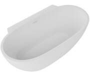 ScandiBath Mandal wanna wolnostojąca/przyścienna z korkiem i przelewem BIAŁYM 150x77cm Q360S-1501OEMBP