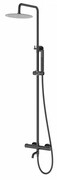Corsan Lugo kolumna prysznicowa z wylewką i termostatem czarna CMN01TBLW