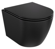 Besco Aspen Matt Black miska WC wisząca + deska wolnoopadająca Aspen Black czarny matt #ZAS-C-DAC