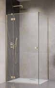 Radaway Essenza Kdj Brushed Gold kabina 90x110cm lewa szczotkowane złoto 1385044-99-01L/1384053-01-01