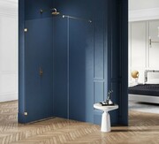 New Trendy Avexa Gold Brushed kabina Walk-In 100x200 cm złoto szczotkowane szkło przejrzyste EXK-1819