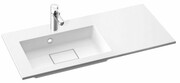 Marmorin Lira 900 umywalka wpuszczana w blat 90x39 z przelewem i bez otworu na baterie lewa biała 640090720210