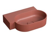 Omnires Ovo M+ umywalka nablatowa/wisząca lewa 55x38 cm terracotta mat OVO555UWLTE