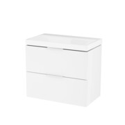 Excellent Blanko szafka 64 cm, biały połysk z umywalką bez otworu na baterię, uchwyty biały połysk MLEX.6327.K.640.WHWH