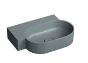 Omnires Ovo M+ umywalka nablatowa/wisząca lewa 55x38 cm ash grey mat OVO555UWLAG