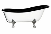 Besco Otylia wanna owalna Retro 170x77 czarno-biała + nogi chrom