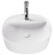 Besco Anes Cera-Line White umywalka nablatowa biała ø 40 cm biały połysk UNC-40-ANB