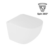 Excellent Luqa Spin Miska wisząca bezrantowa z deską wolnoopadającą biały mat CEAC.6403.K.6405.480.WHM