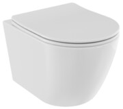 Besco Aspen White miska WC wisząca + deska wolnoopadająca Aspen Slim White biały połysk #ZAS-B-DASB