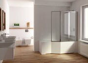 Besco Integra 170x75cm Wanna asymetryczna Prawa + parawan 3-skrzydłowy #WAI-170-PP3