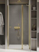 New Trendy New Soleo Light Gold 100x195 cm drzwi wnękowe wspornik skośny złoty połysk/szkło przejrzyste D-0483A