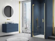 SanSwiss Cadura Gold Line drzwi wahadłowe 75 cm jednoczęściowe lewe z profilem przyściennym CA1CG0751207