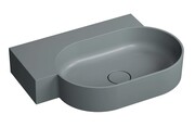 Omnires Ovo M+ umywalka nablatowa/wisząca lewa 64x44 cm ash grey mat OVO645UWLAG