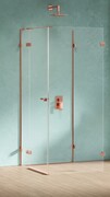 New Trendy Eventa Copper Shine kabina prysznicowa przyścienna z drzwiami bocznymi 80x100x200 przejrzyste Lewa miedź połysk EXK-6509