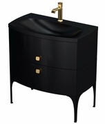 Oristo Louis szafka z umywalką 81x55x47 czarny połysk OR50-SD2S-82-7/UME-LU-82-94