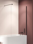 New Trendy Nesta Black parawan nawannowy ze wspornikiem prostopadłym 80x150 cm szkło przejrzyste P-0200-WP