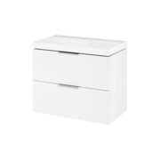 Excellent Blanko szafka 64 cm, biały połysk z umywalką bez otworu na baterię, uchwyty chrom MLEX.6327.K.640.WHCR