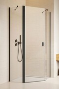 Radaway Nes Black Ptj kabina pięciokątna 90x100cm lewa czarny mat/szkło przejrzyste 10052000-54-01L/10052800-54-01