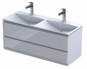 Oristo Brylant szafka z umywalką wisząca 119x50x45 biały połysk OR36-SD2S-120-1-V3/UME-AM-120-92-D