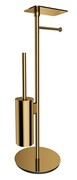 Omnires Modern Project stojak na papier i szczotkę toaletową z półką złoty połysk MP60820GL