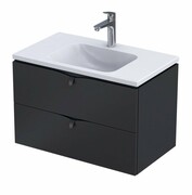 Oristo Siena szafka podumywalkowa wisząca 80x50x46 czarny mat OR45-SD2S-80-8