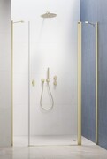 Radaway Nes Brushed Light Gold DWJS Drzwi wnękowe 130cm prawe szczotkowane jasne złoto szkło przejrzyste 10038130-98-01R