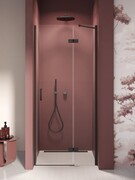 New Trendy Nesta Black 80x200 cm drzwi wnękowe prawe wspornik skośny szkło przejrzyste D-0857A