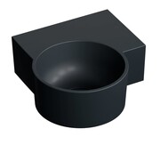 Omnires Ovo M+ umywalka nablatowa/wisząca prawa 33x34 cm black lava mat OVO335UWPBLV