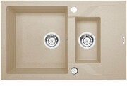 Deante Andante zlewozmywak 1,5-komorowy z krótkim ociekaczem piaskowy ZQN 7513
