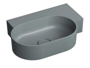 Omnires Ovo M+ umywalka nablatowa/wisząca prawa 55x38 cm ash grey mat OVO555UWPAG