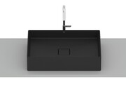 Roca Terra umywalka nablatowa 51x36 cm prostokątna Fineceramic czarny mat A32787Z080