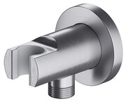 Omnires przyłącze kątowe mosiężne z uchwytem na słuchawkę nikiel szczotkowany 8873NI